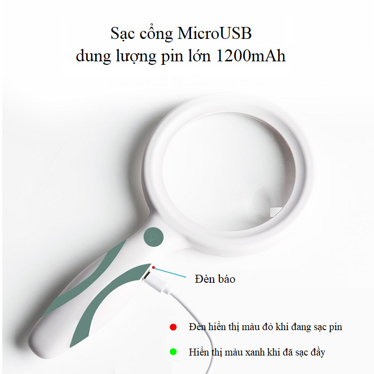 Kính lúp cao cấp cầm tay 5x - 10X đọc tài liệu, xem bản đồ, báo M301