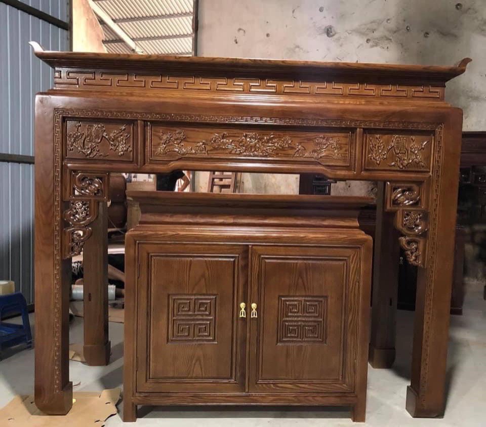 Bàn thờ gỗ sồi 197cm