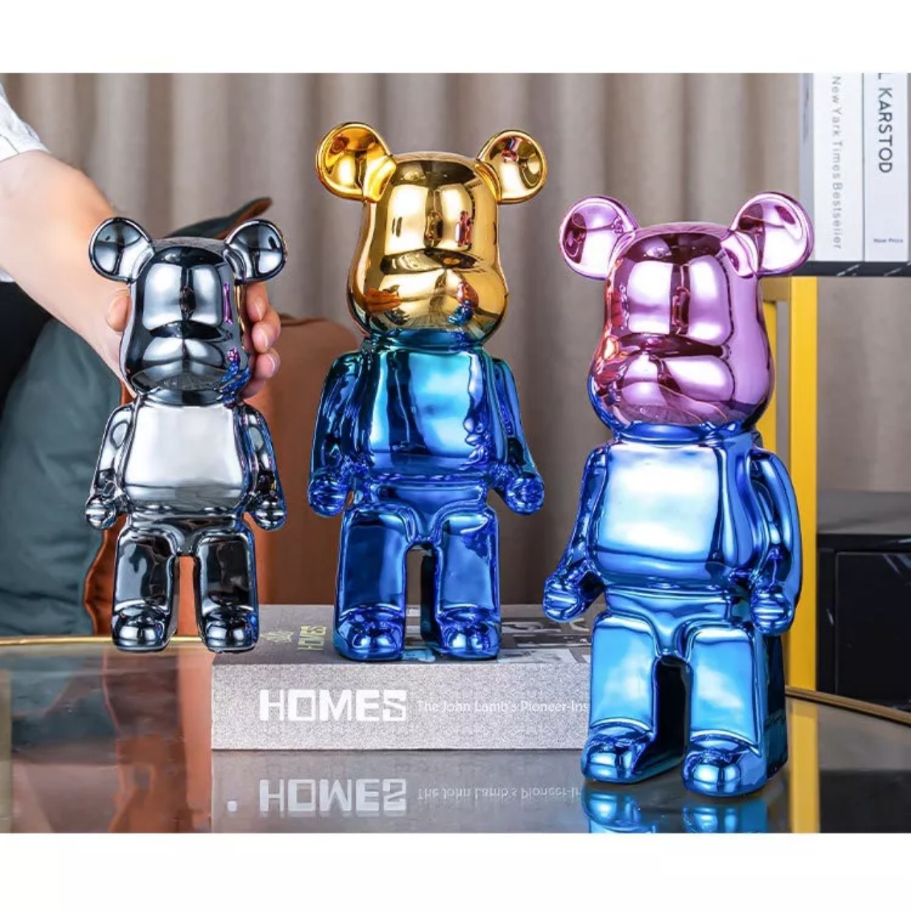 Mô Hình Ống Tiết Kiệm Gốm Bearbrick Gradient Trang Trí Màu Sắc
