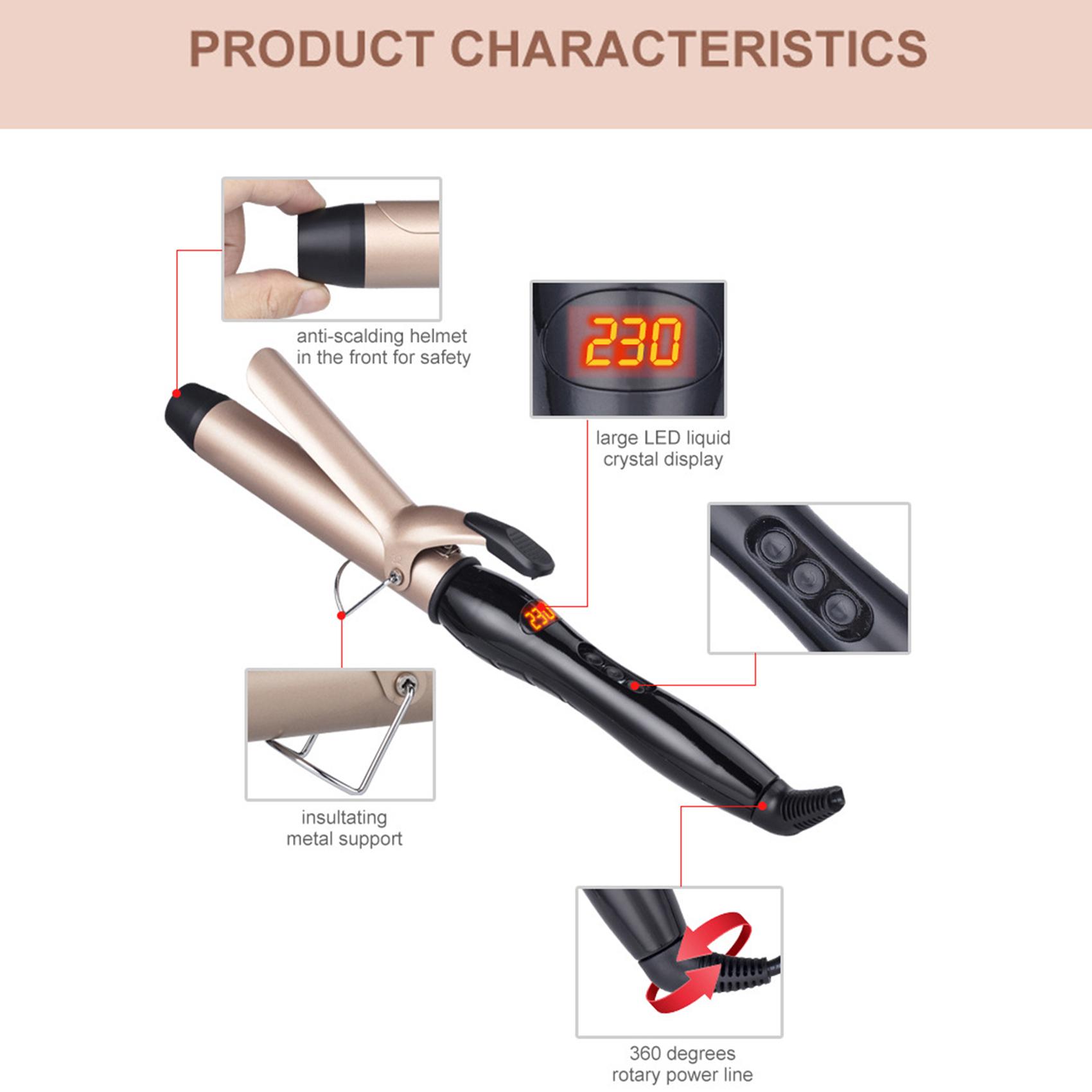Dụng Cụ Uốn Tóc Kẹp Bằng Gốm 25Mm