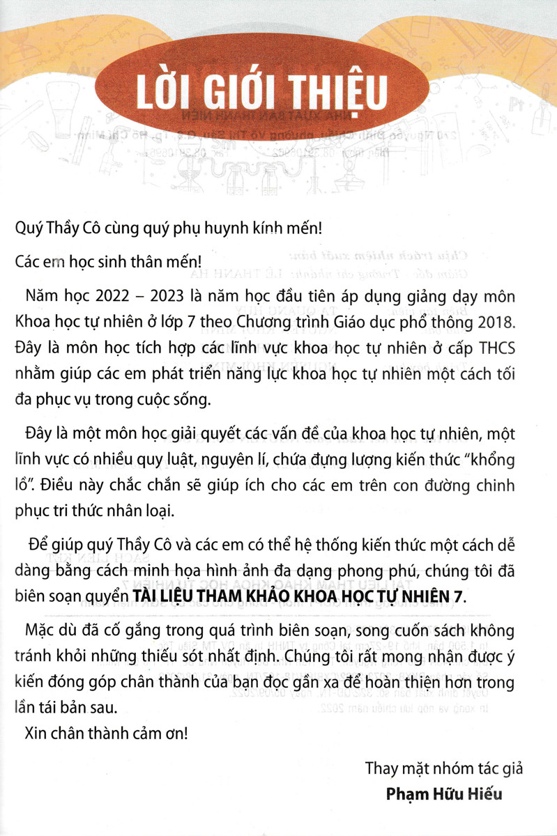 Tài Liệu Tham Khảo Khoa Học Tự Nhiên 7 (Theo Chương Trình GDPT Mới) - Hoàng Trọng Kỳ Anh