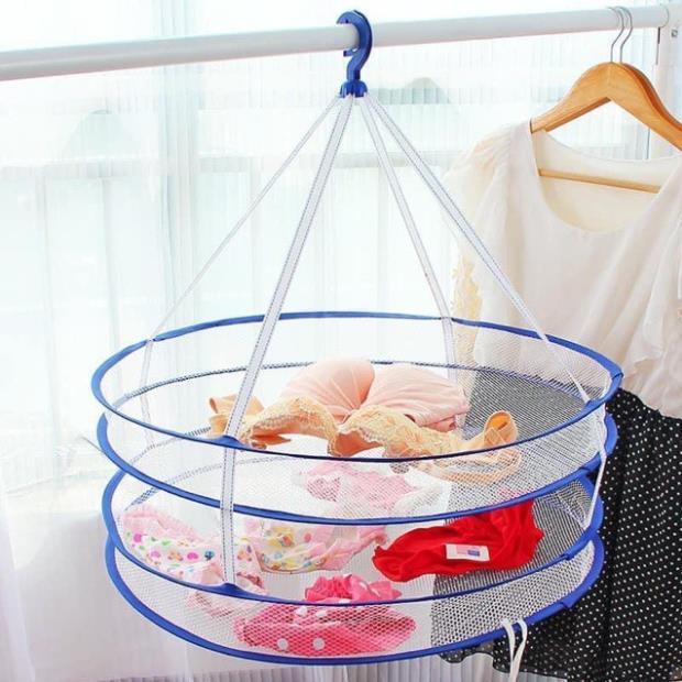 B198 Túi Lưới Phơi Đồ 2 Tầng Gấp Gọn Tiện Dụng