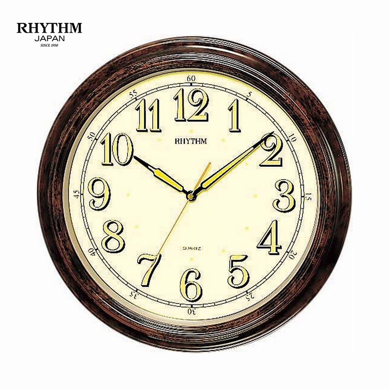 Đồng hồ treo tường Nhật Bản Rhythm CMG713NR06, Kt 36.0 x 5.6cm, 920g, Vỏ nhựa. Dùng Pin.