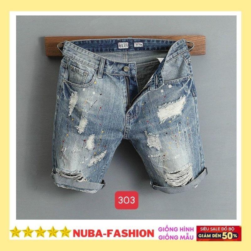 Quần short jean nam chất bò cá tính trẻ trung, NUBA 303