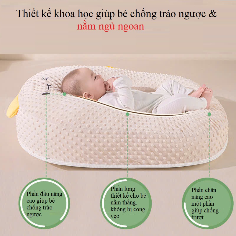 GỐI CHỐNG TRÀO NGƯỢC CHO BÉ SƠ SINH BABYLUX - PHIÊN BẢN PREMIUM CAO CẤP NHẤT