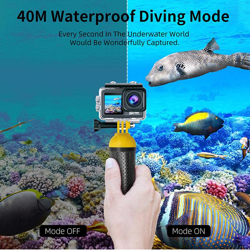 Camera hành động 5K 30fps Màn hình cảm ứng kép 48MP điều khiển từ xa EIS điều khiển WiFi Bộ lọc có thể tháo rời WIFI