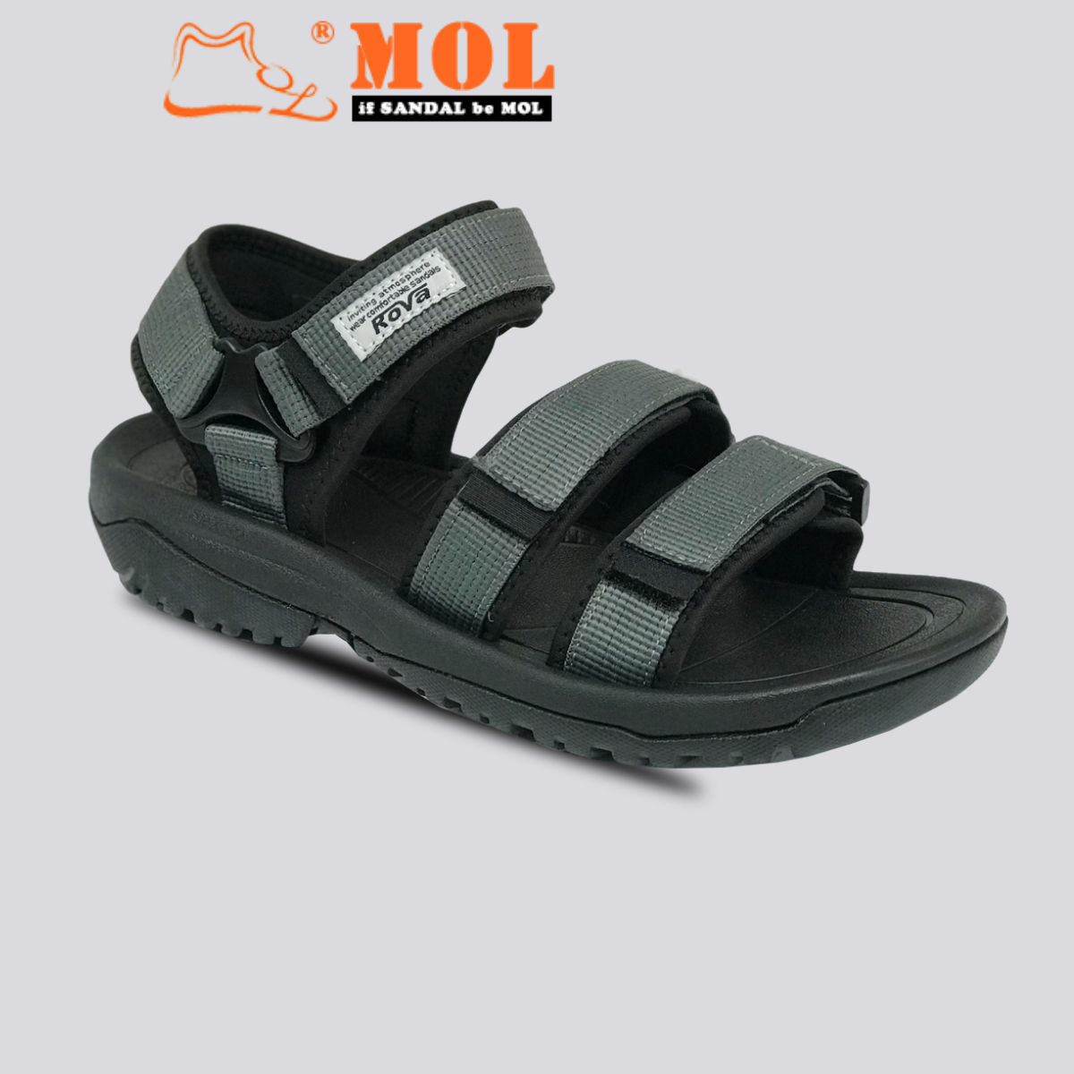 Sandal nam 3 quai ngang dán xé hiệu Rova RV183-1G