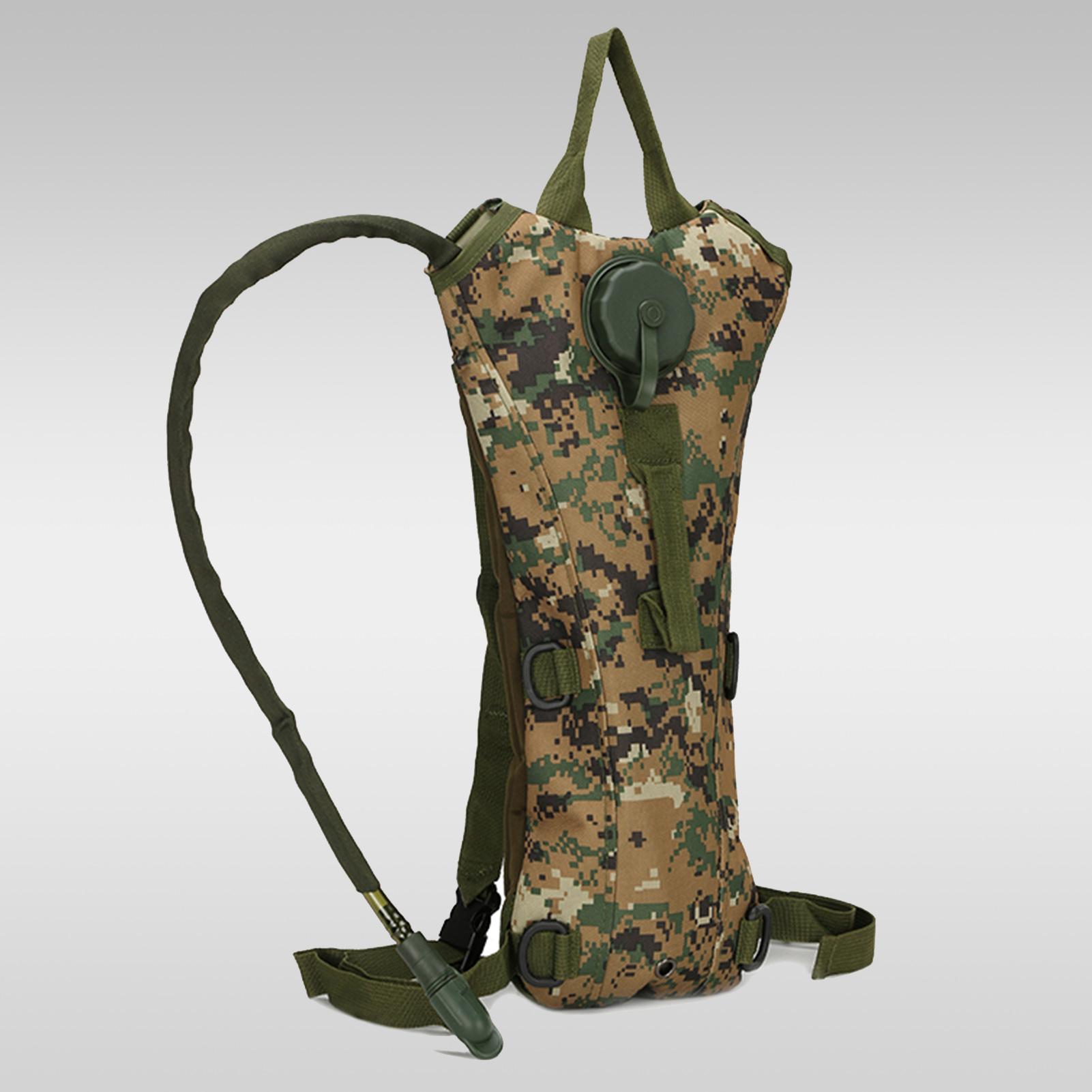 Ba lô hydrat hóa nhẹ chứa bình nước có vòi uống 3L, balo ngụy trang