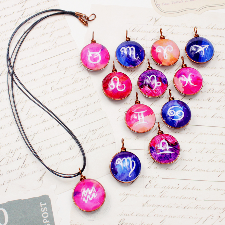 Dây chuyền 12 cung hoàng đạo Zodiac màu sắc tươi sáng 06647-DC006