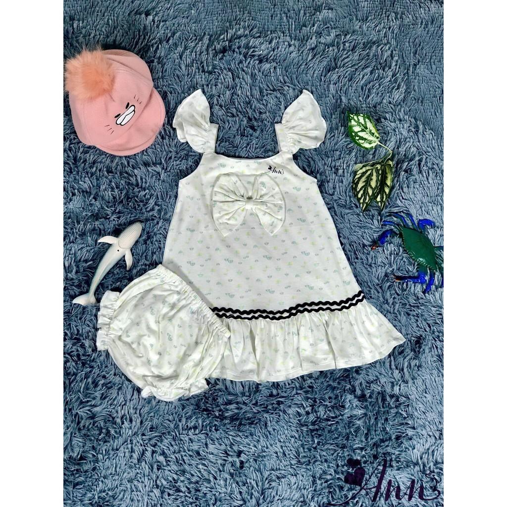 Đầm bé gái cotton 2 chiều tay cánh tiên