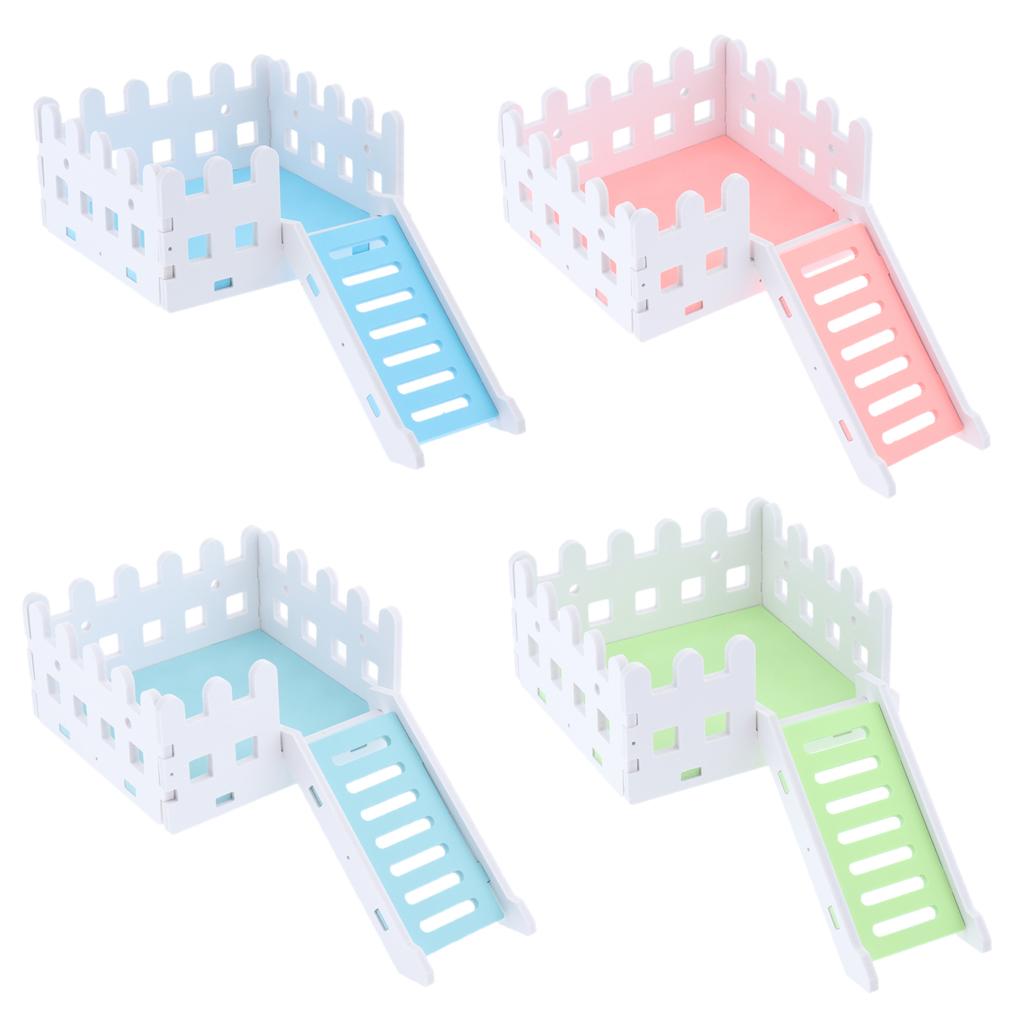 Wooden Hamster House Hideout Hideaway Exercise Toys for Rat Mouse pink