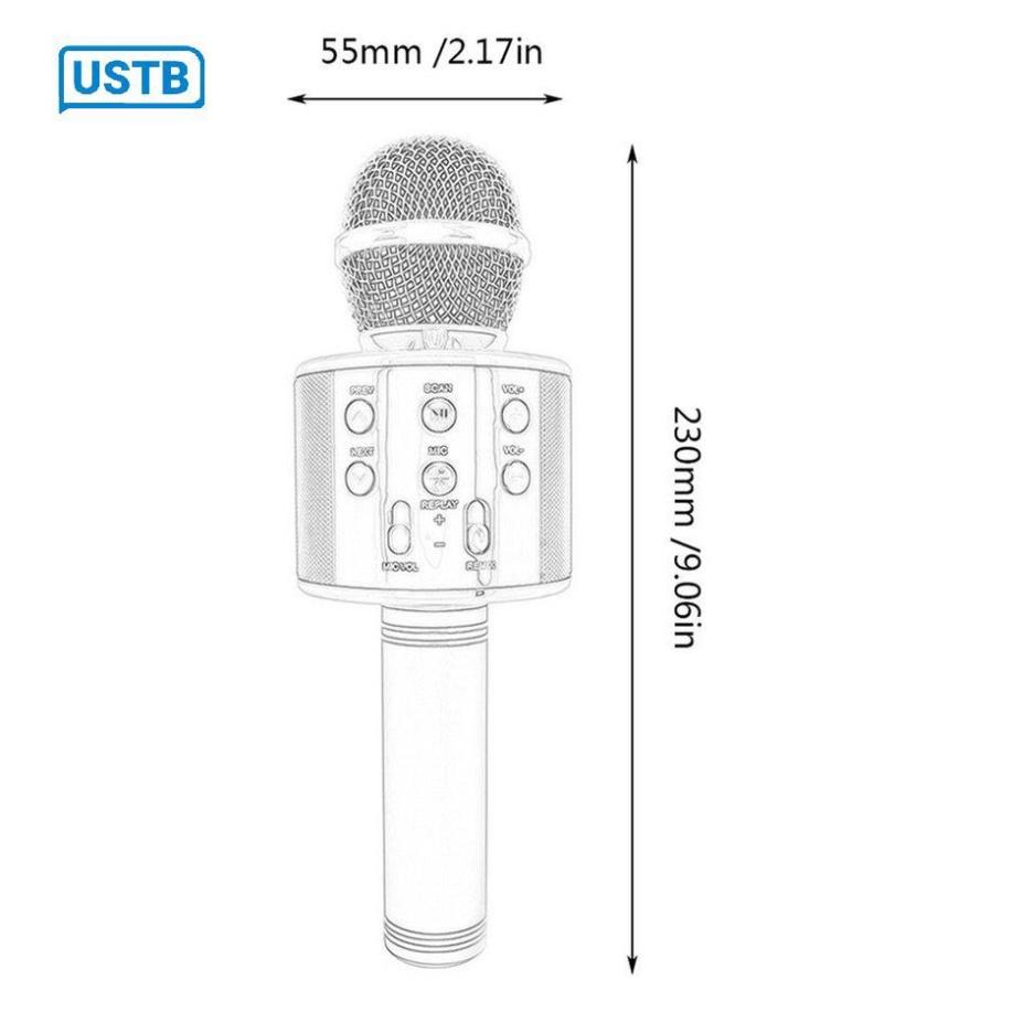 Micro hát karaoke kết nối bluetooth không dây WS-858 - Mic karaok bluetooth cổng sạc USB thích hợp giải trí dịp sinh nh