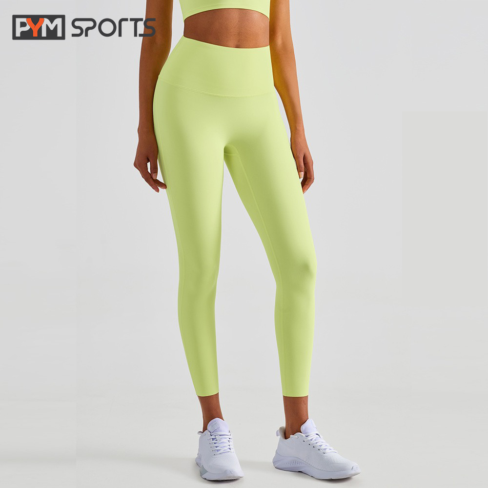 Quần dài legging trơn cạp cao tập Yoga - Gym PYMSPORT - PYML039 cao cấp, co giãn thoải mái