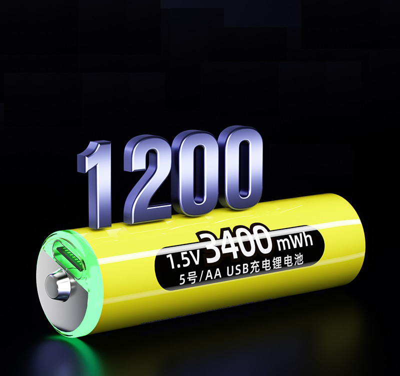 Pin Sạc Có Cổng TypeC USB AA 1.5v Doublepow 3400mWh Hỗ Trợ Sạc Trực Tiếp - Hàng Nhập Khẩu