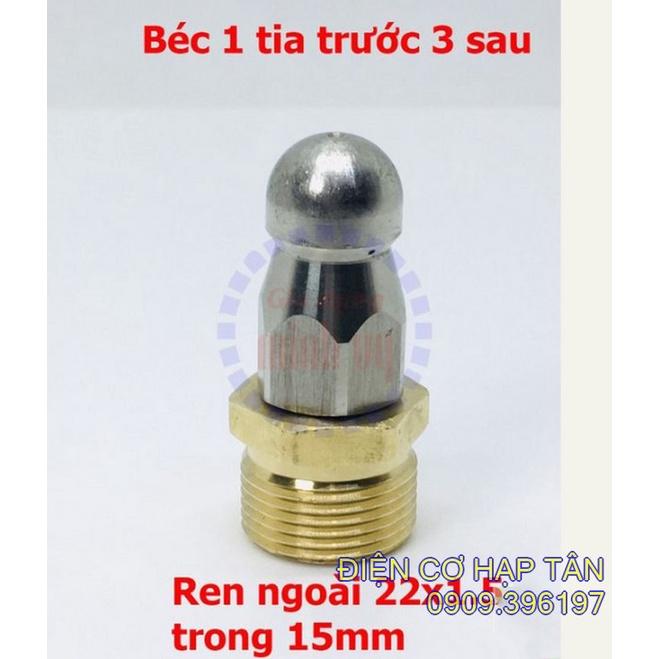 Béc phun thông tắc cống - Bec phun inox ren22mm cho máy rửa xe