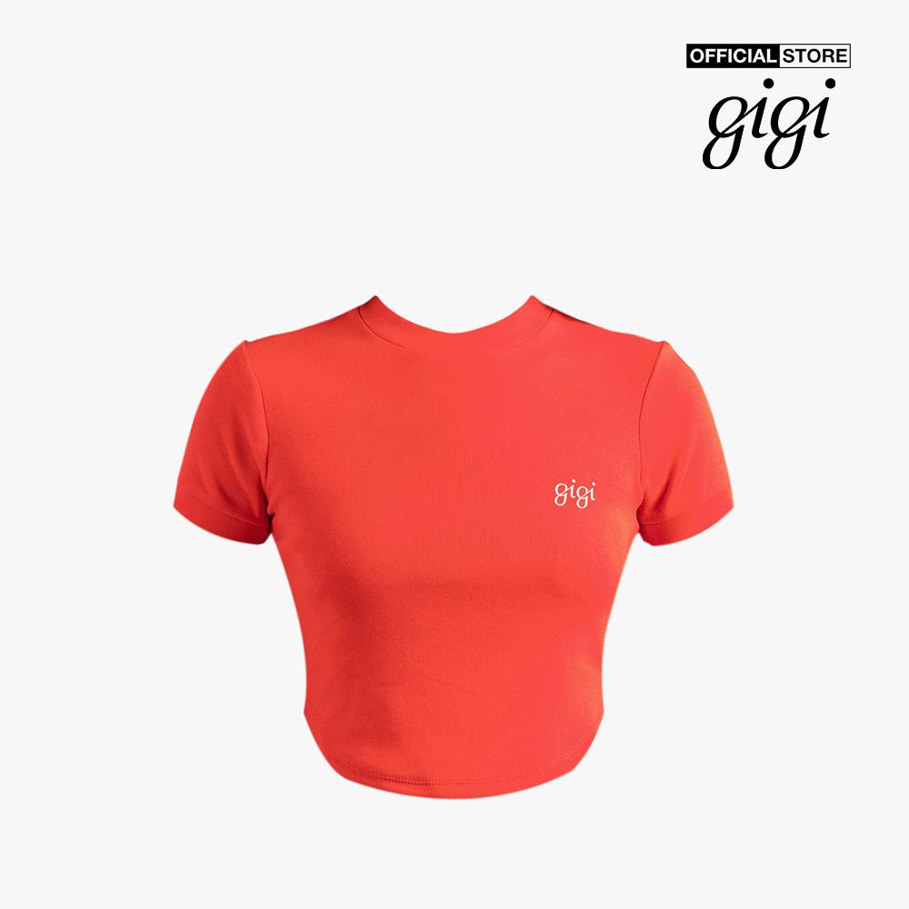 GIGI - Áo thun nữ croptop tay ngắn phối logo thời trang G1201T221232