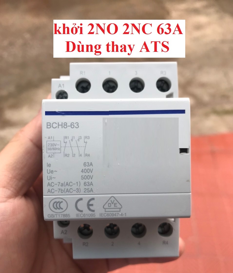 Khởi động từ 2NO 2NC 100A - 63A - Contactor 2NC 2NO Dùng chuyển mạch tự động 2 nguồn điện