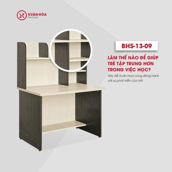 Bàn học sinh cấp 2 liền giá sách Xuân hòa BHS-13-09