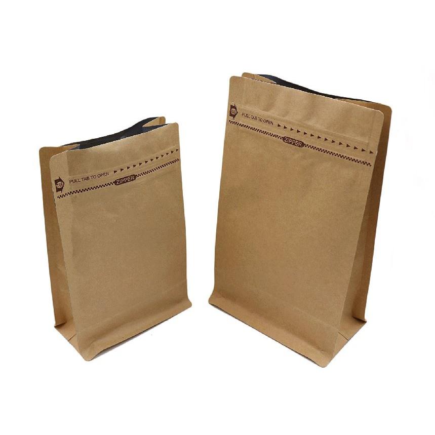 30 túi giấy Kraft nâu đáy bằng pocket zipper 10.5x24.5cm