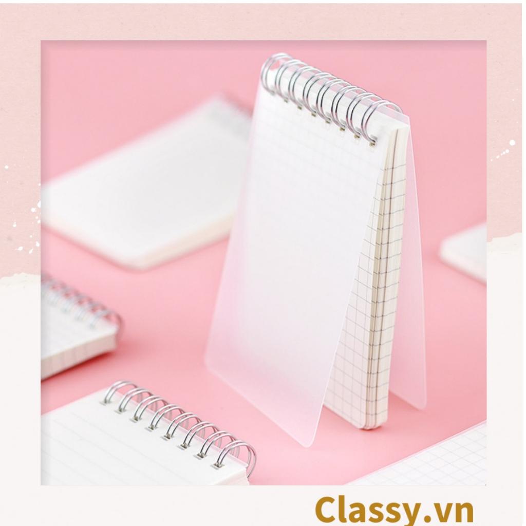 Sổ Grid 60 trang kích thước 10.8 X 7.5 CM hoạ tiết kẻ Caro Classy basic dùng để ghi chú, to-do list tiện lợi PK1725