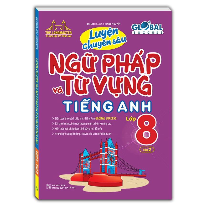 Sách - Combo - GLOBAL SUCCESS - Luyện chuyên sâu ngữ pháp và từ vựng tiếng anh lớp 8 Tập 1+2 - MT