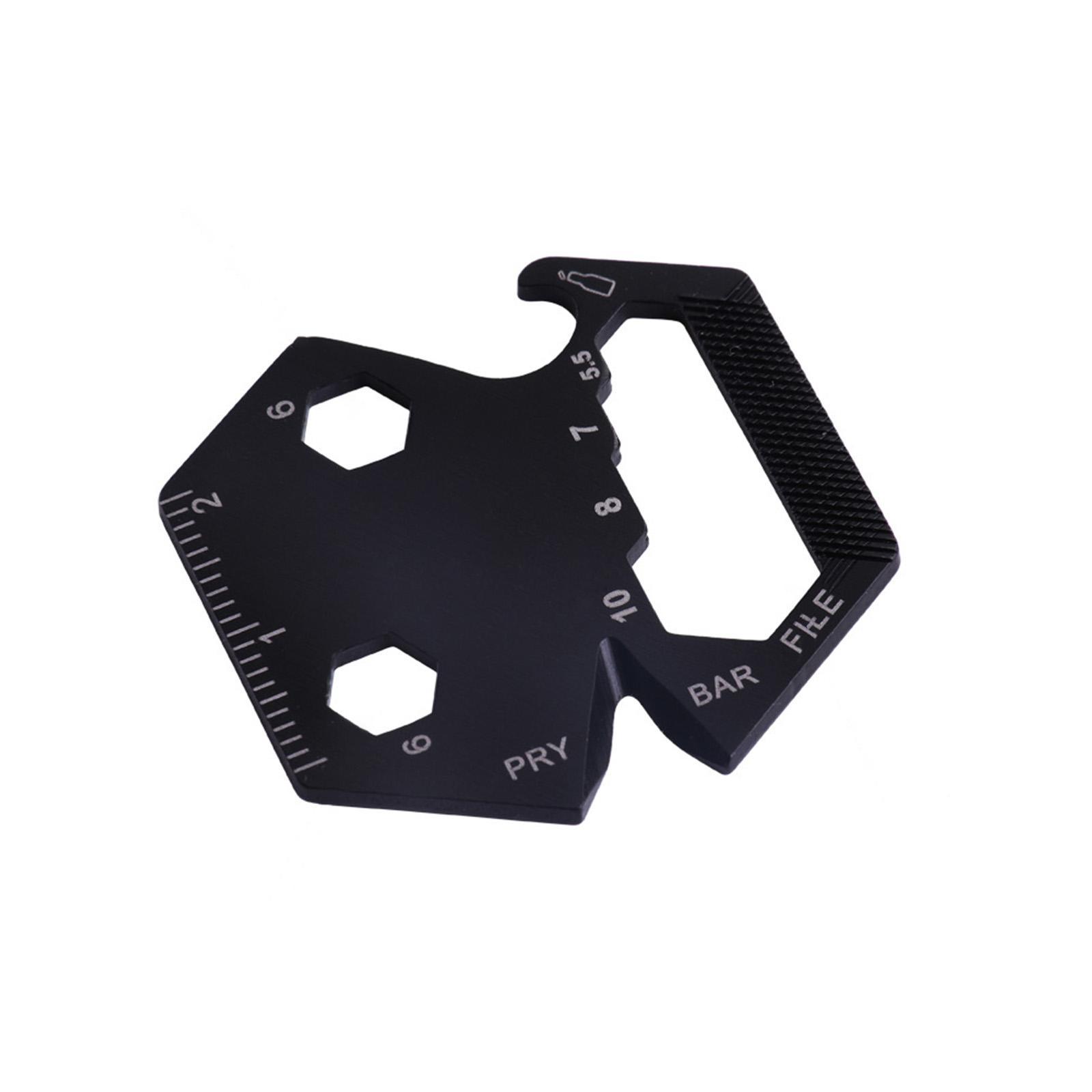 Multitool Card Keychain Pocket Tool Aluminum Alloy Screwdriver Seat Belt Cutter Ruler Useful Keychains Key Chain Tool Set for Hiking Fishing