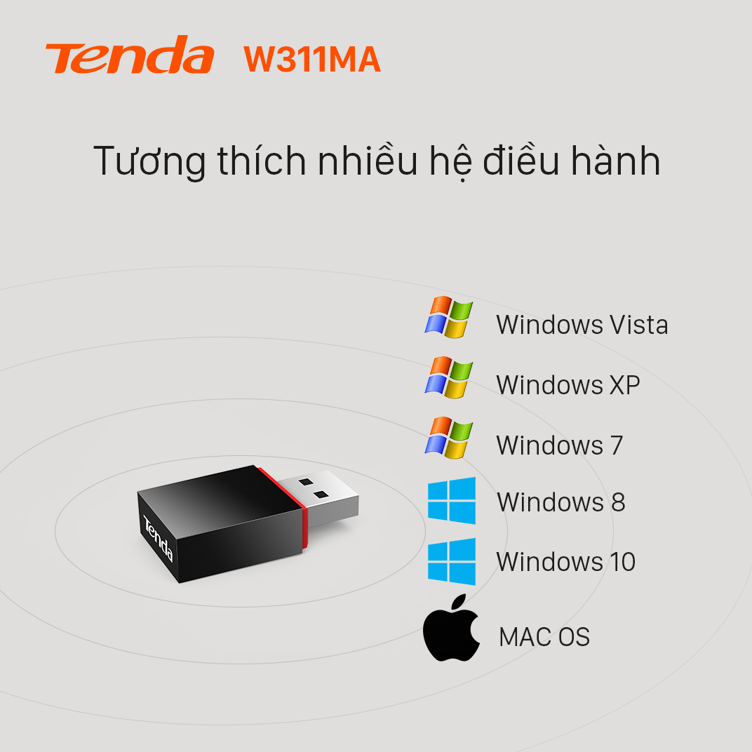 Tenda USB kết nối Wifi U3 tốc độ 300Mbps - Hàng chính hãng