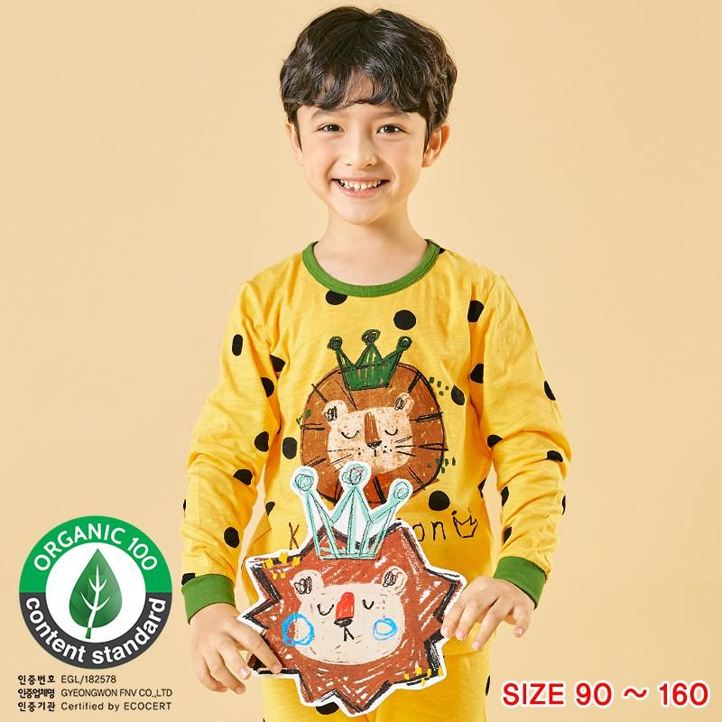 Bộ đồ dài tay mặc nhà cotton mịn cho bé trai U1016- Unifriend Hàn Quốc, Cotton Organic