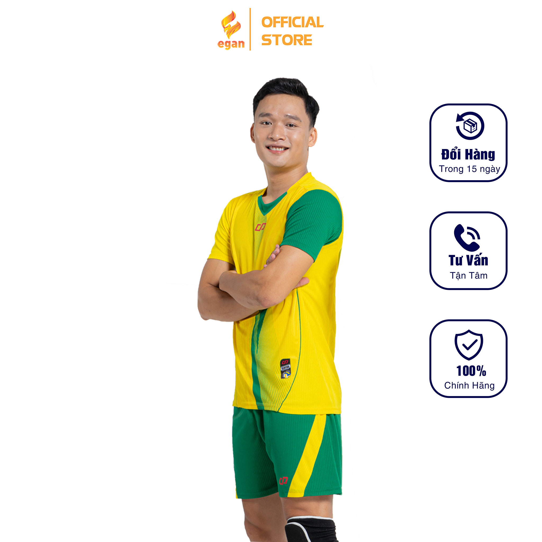 Bộ Quần Áo Thể Thao Bóng Chuyền Màu Vàng Nam ZENTIGA - CP SPORT BC05