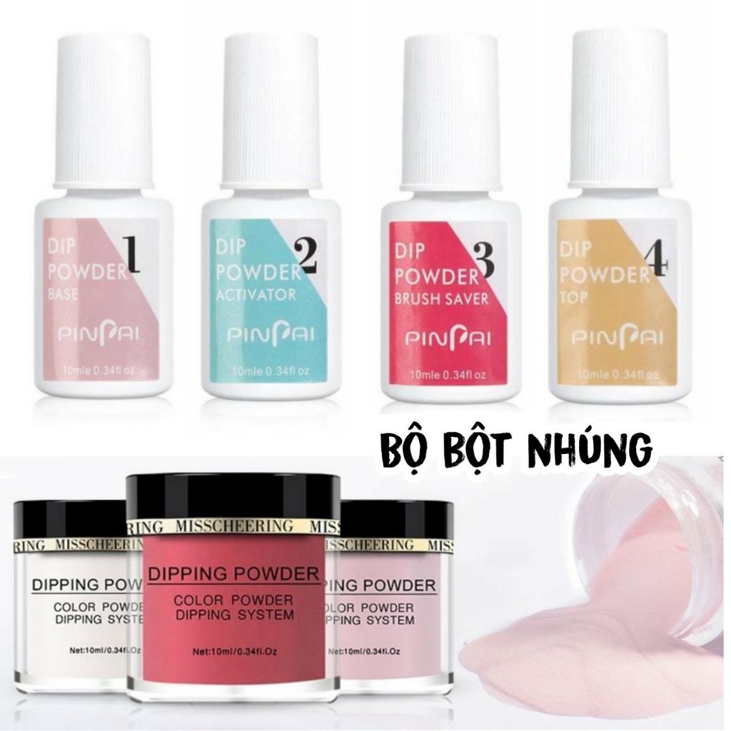 Bộ Bột Nhúng & Chai Base Top Cứng Móng Cho Bột