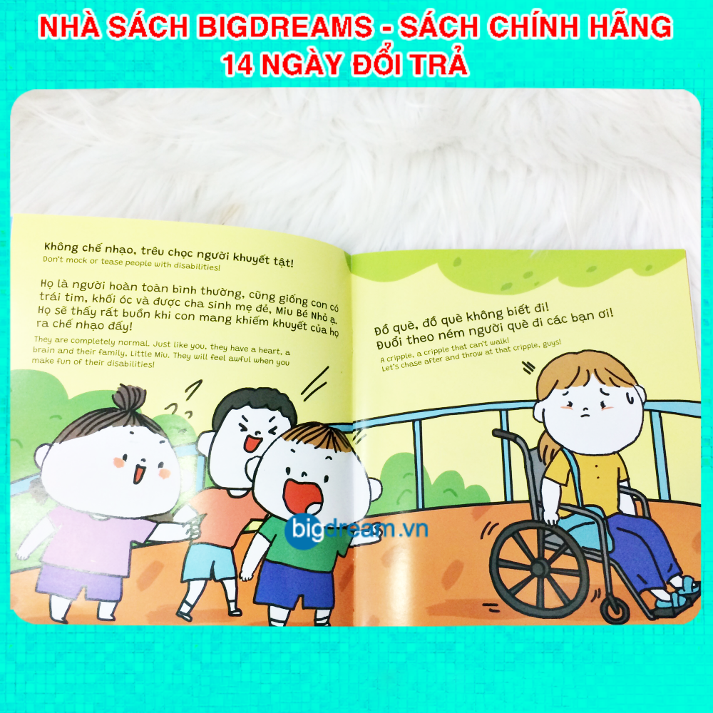 Ehon Song Ngữ Miu Bé Nhỏ Tự Tin Tỏa Sáng - Đừng chế nhạo người khác - Miu miu tự lập Ehon kỹ năng sống