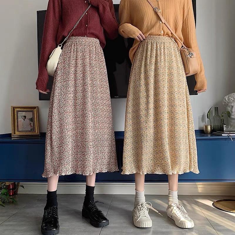 Chân Váy Hoa Nhí Xếp Ly Pastel Vintage Có Sẵn Siêu Xinh - Hàng cao cấp kèm ảnh chụp thật