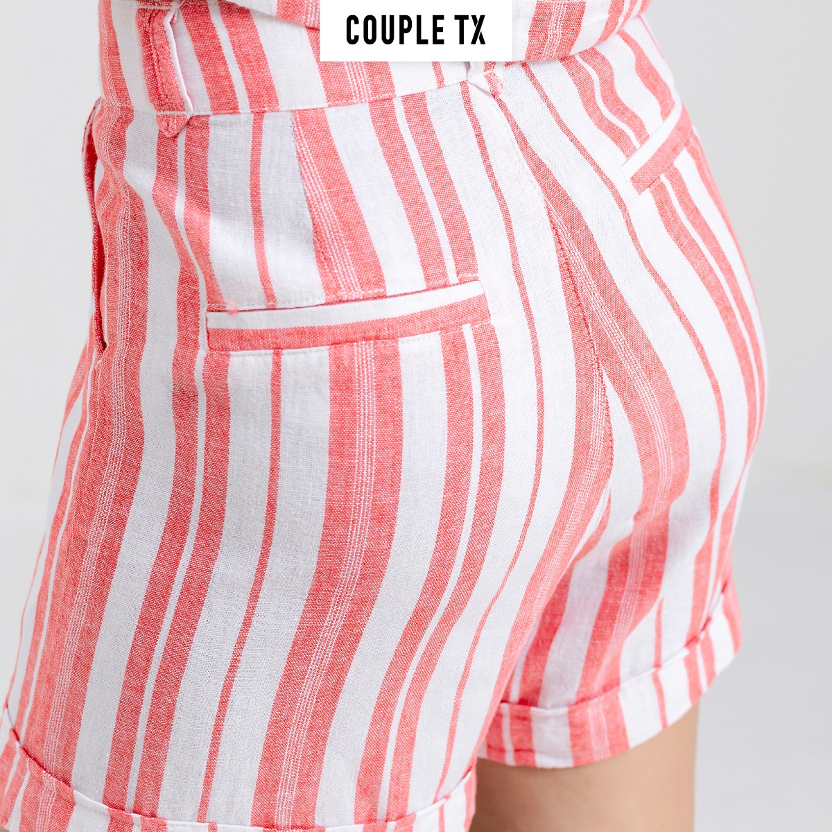 Quần Short Linen Nữ Couple TX Sọc Dọc WSR 2015