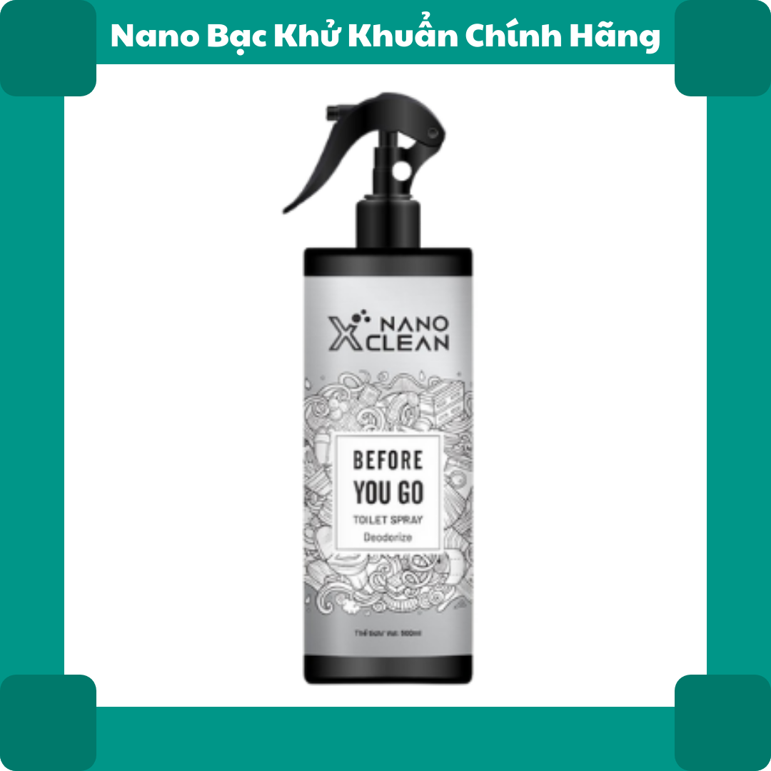 Khử mùi nhà vệ sinh NANO XCLEAN toilet spray, khử khuẩn, làm thơm - Hàng chính hãng, chai 500 ml