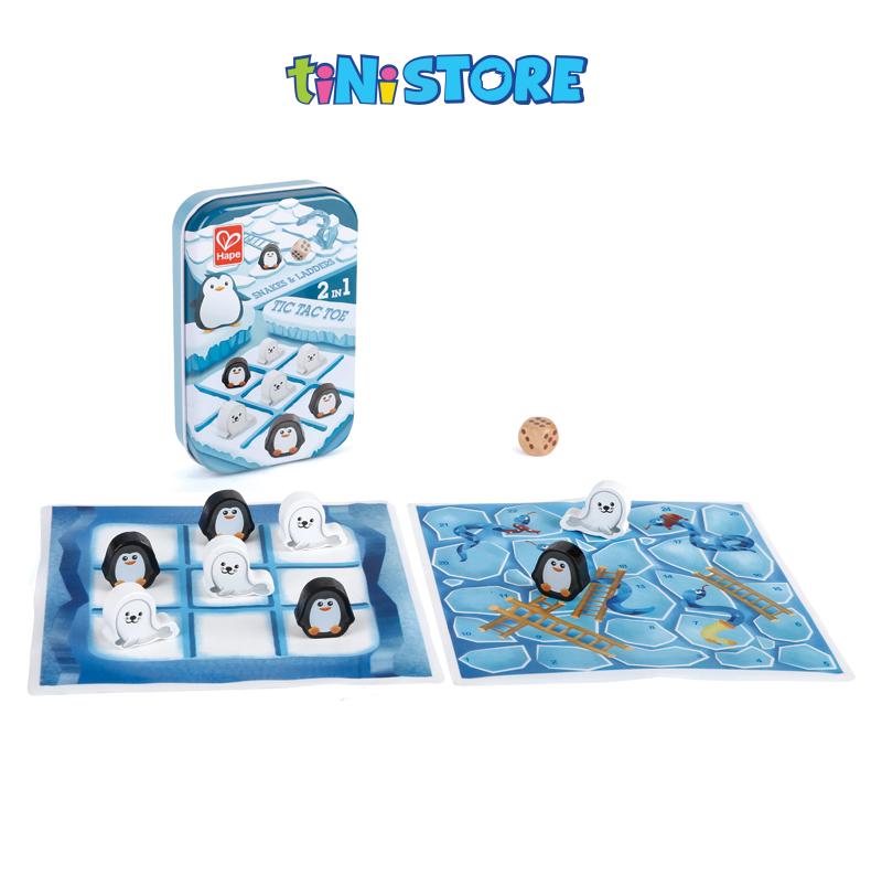 Bộ đồ chơi 2 trong 1 Tic Tac Toe và rắn leo thang Hape