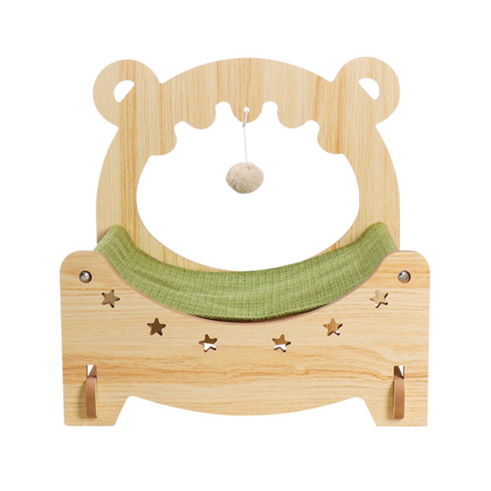 Wooden Cat Bed Hammock Elevated Cat House Sleeping Nest for Cat Rabbit Puppy