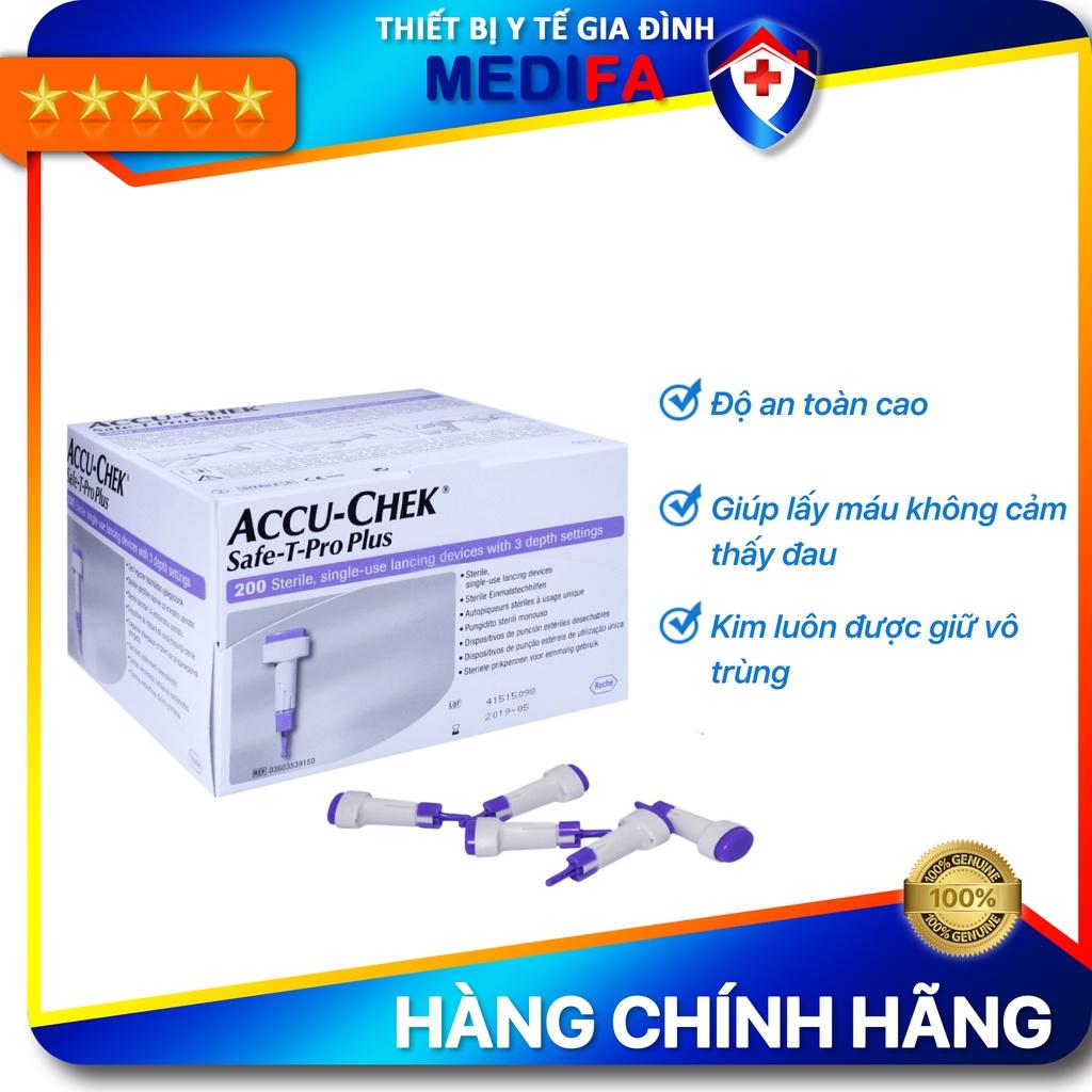 Hộp 200 chiếc kim chích máu Accu Chek Safe-T-Pro Plus lấy máu thử đường huyết vô trùng, dùng một lần