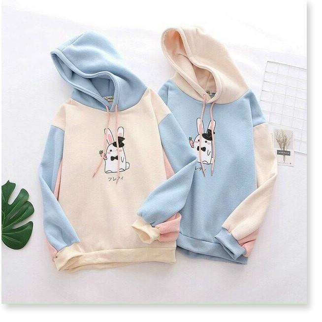 Áo khoác hoodies form rộng có mũ con thỏ cực đẹp , hot 2021 THỜI TRANG MỚI KINGSHOP79