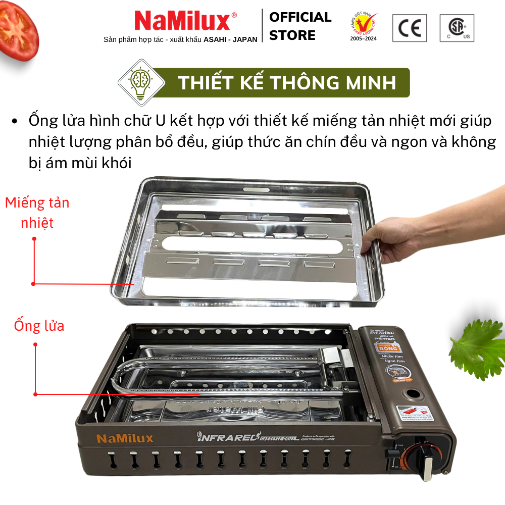 Bếp Nướng Gas Hồng Ngoại NaMilux I Đa Năng, Chống Dính I Bảo Hành 12 Tháng I Hàng Chính Hãng