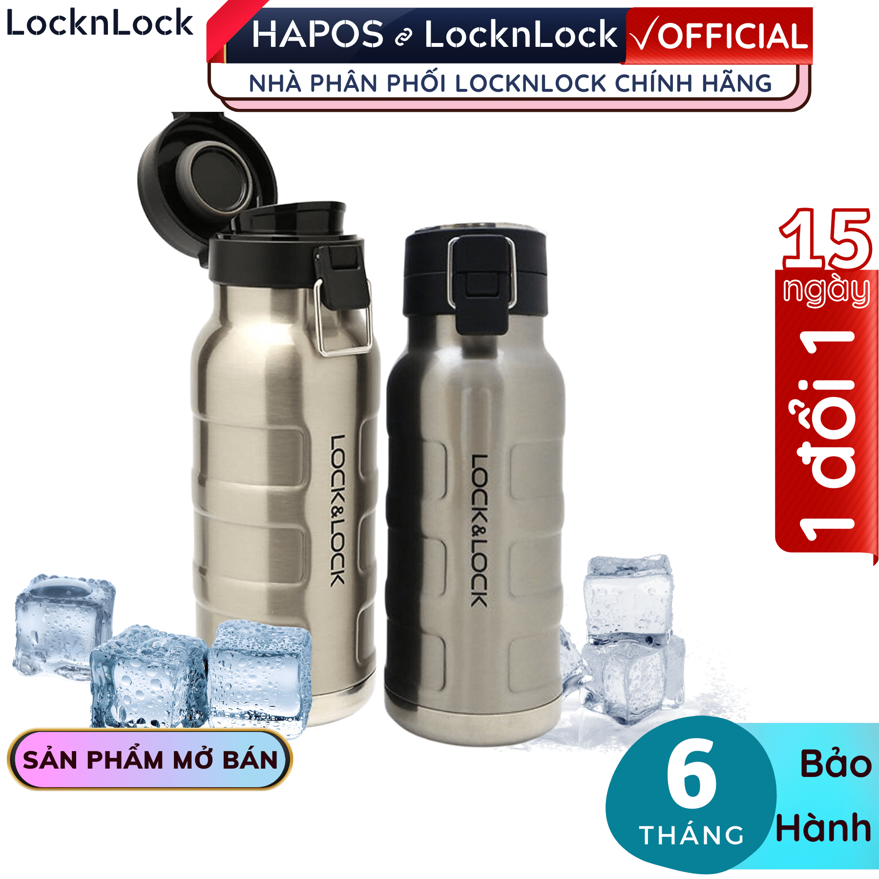 Bình giữ nhiệt Lock&Lock thép không gỉ Bumper Bottle LHC4141 470ml, LHC4142 650ml - Hàng chính hãng - Hapos