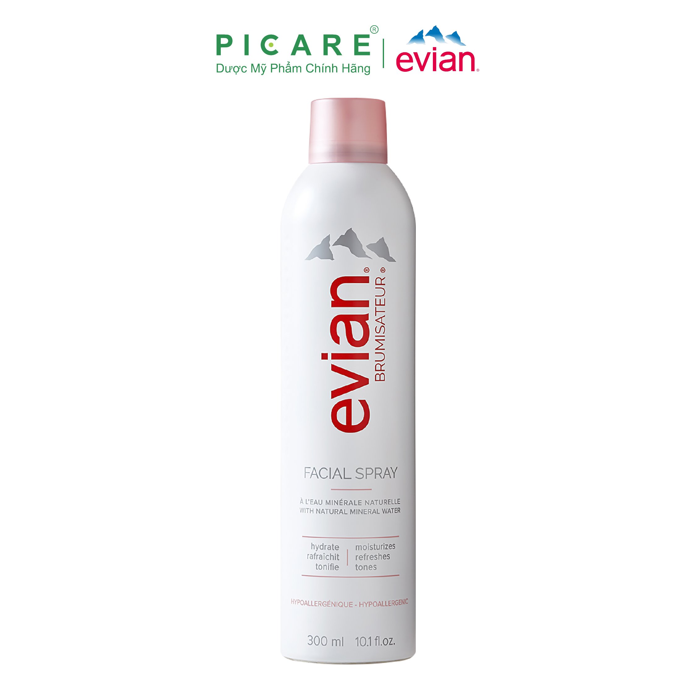 Xịt khoáng Evian Cấp Ẩm Và Làm Dịu Da Spray Brumisateur Natural Mineral Water 300ml