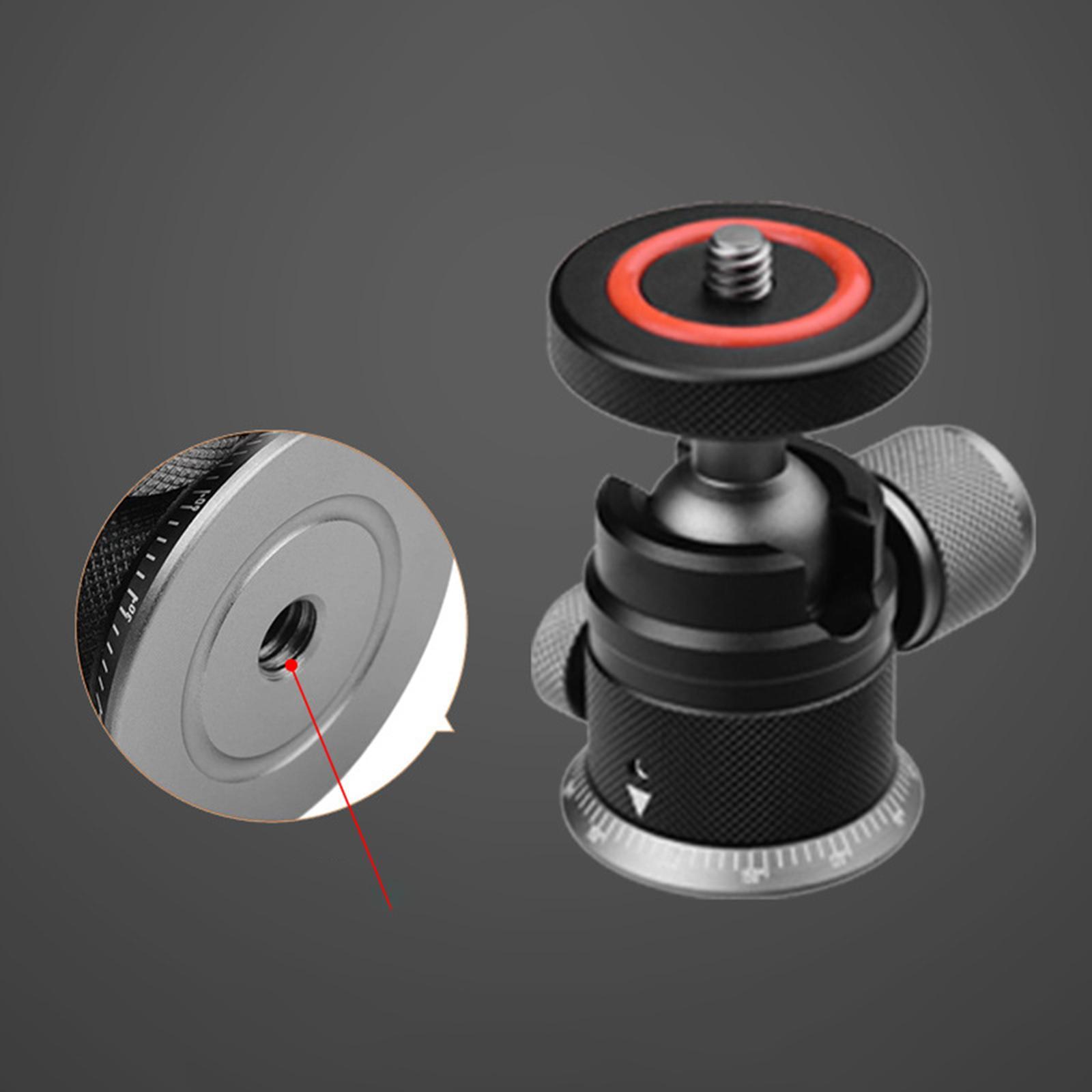 Mini Ball Head with 1/4" Screw 360° Pan Adapter for Monopod Light Stand DSLR