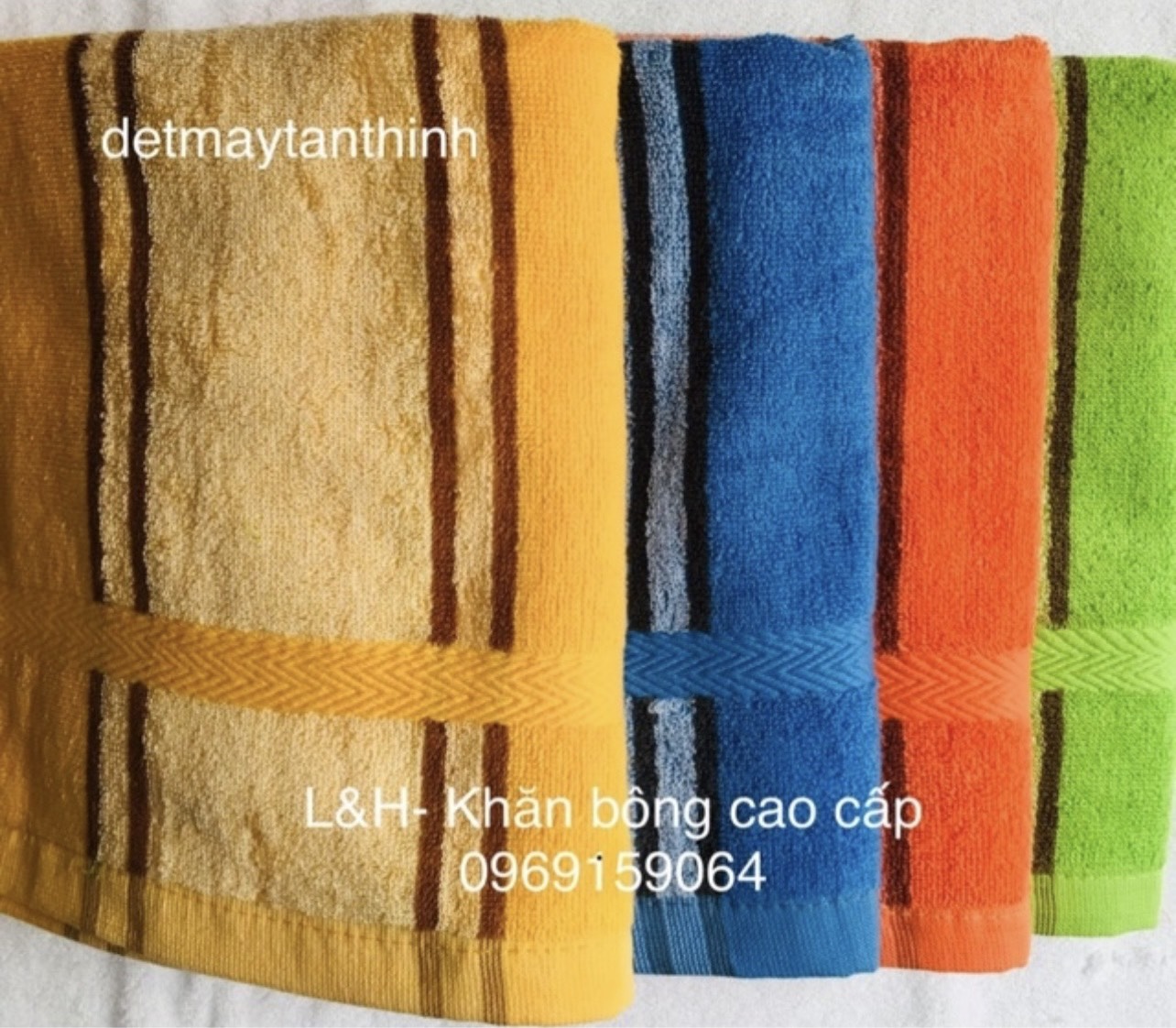 Khăn tắm 100% cotton kẻ sọc Tân Thịnh, KT 50x100cm