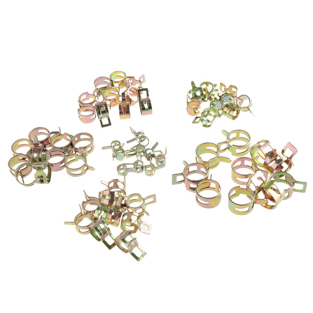 60Pcs Spring Band Type Hose Pipe Clamp Low Pressure Air Clip Clamp 6mm-15mm~