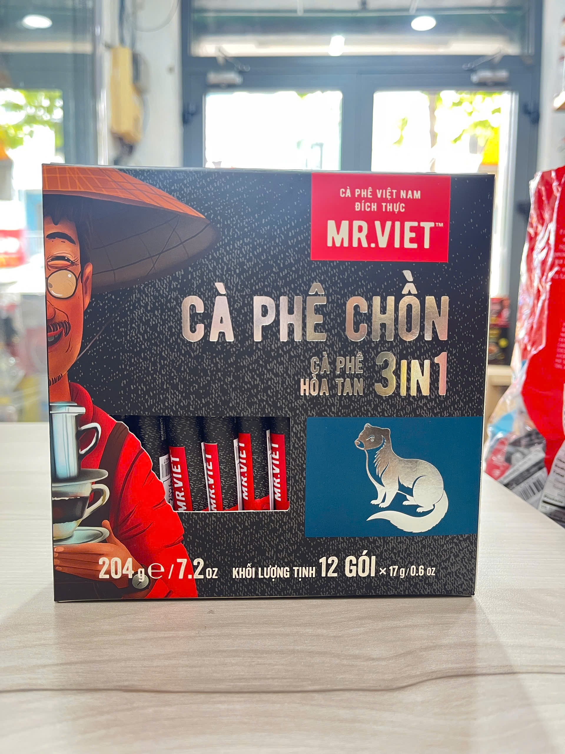 Cà phê Chồn Hòa Tan Mr Việt 204g - Mr Viet Luwak Instant Coffee - (12 gói x 17g )