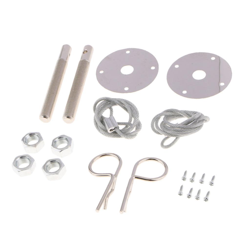 Universal Car Plus Flush Hood Latch Pin Engine Bonnet Locking Hood Kit