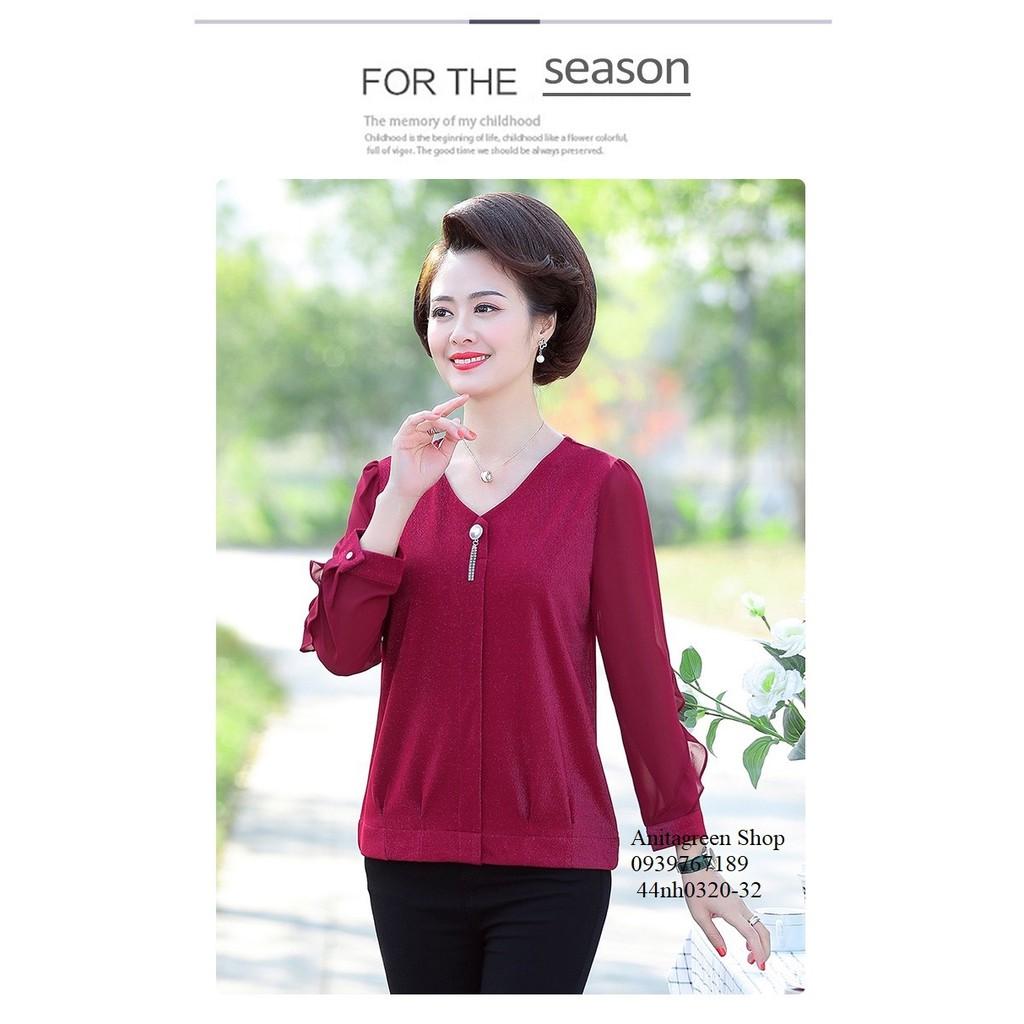 44nh0320-ÁO KIỂU KIM TUYẾN TRUNG NIÊN S-6XL