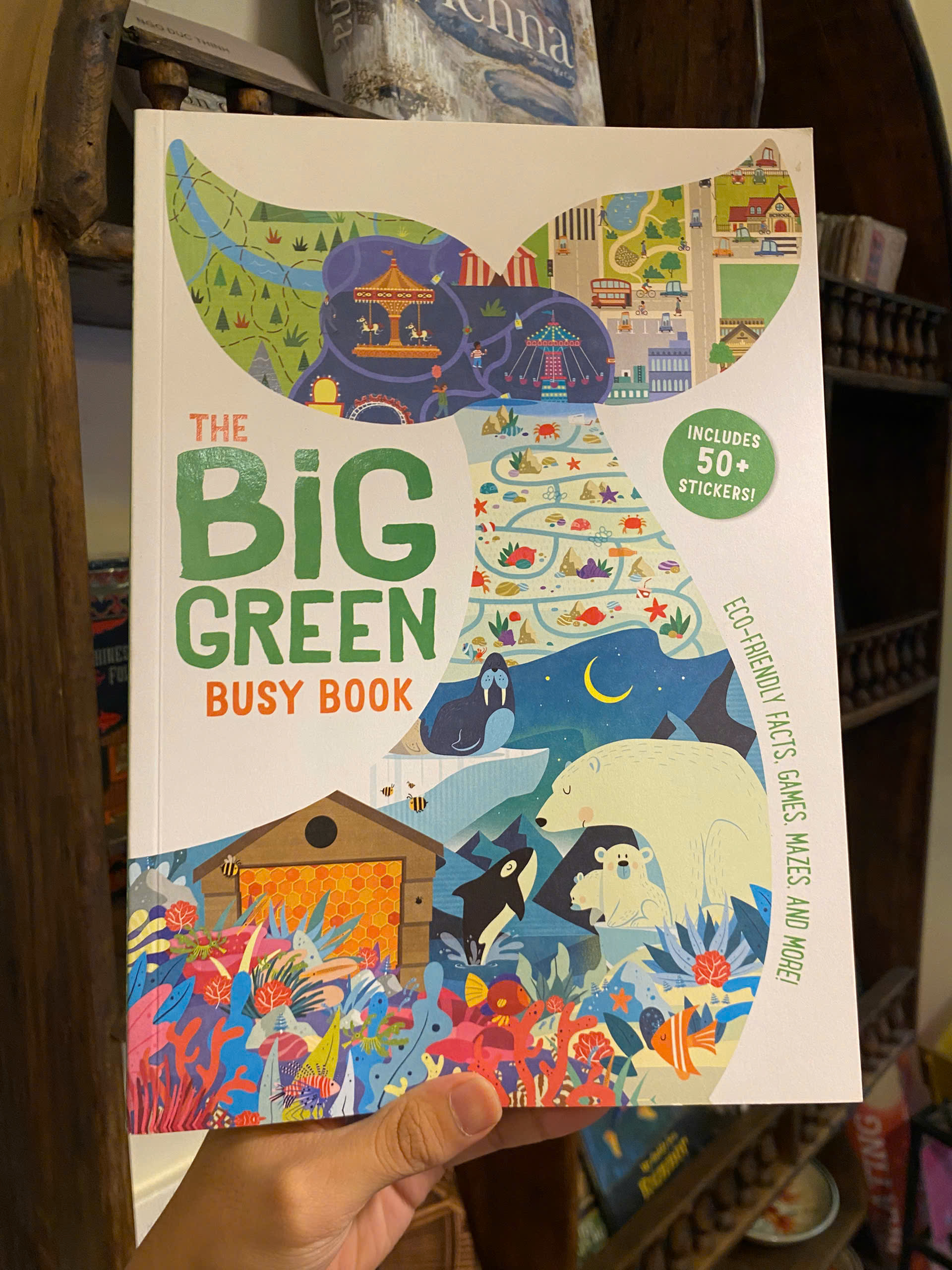 Sách - Big Green Busy Book by Damara Strong | Learn Simple Ways - Children's Activity Sticker Book