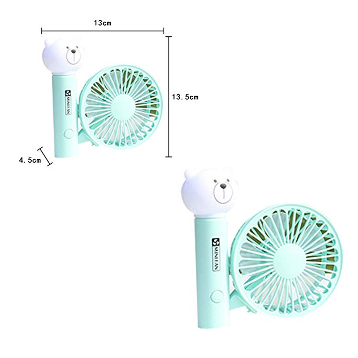 Quạt Mini Fan Hình Thú Có Đèn-Giao Màu Ngẫu Nhiên