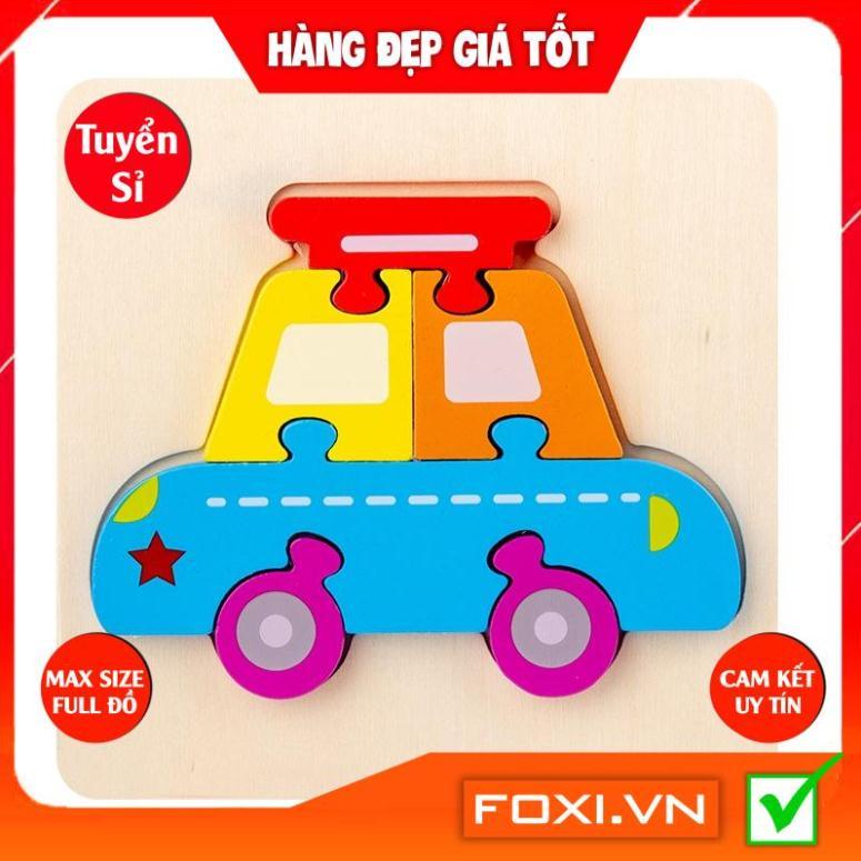 Đồ chơi lắp ghép bằng gỗ-tranh ghép hình nổi 3D Foxi-trò chơi sáng tạo-nhiều hình đa dạng-màu sắc ngộ nghĩnh-đáng yêu